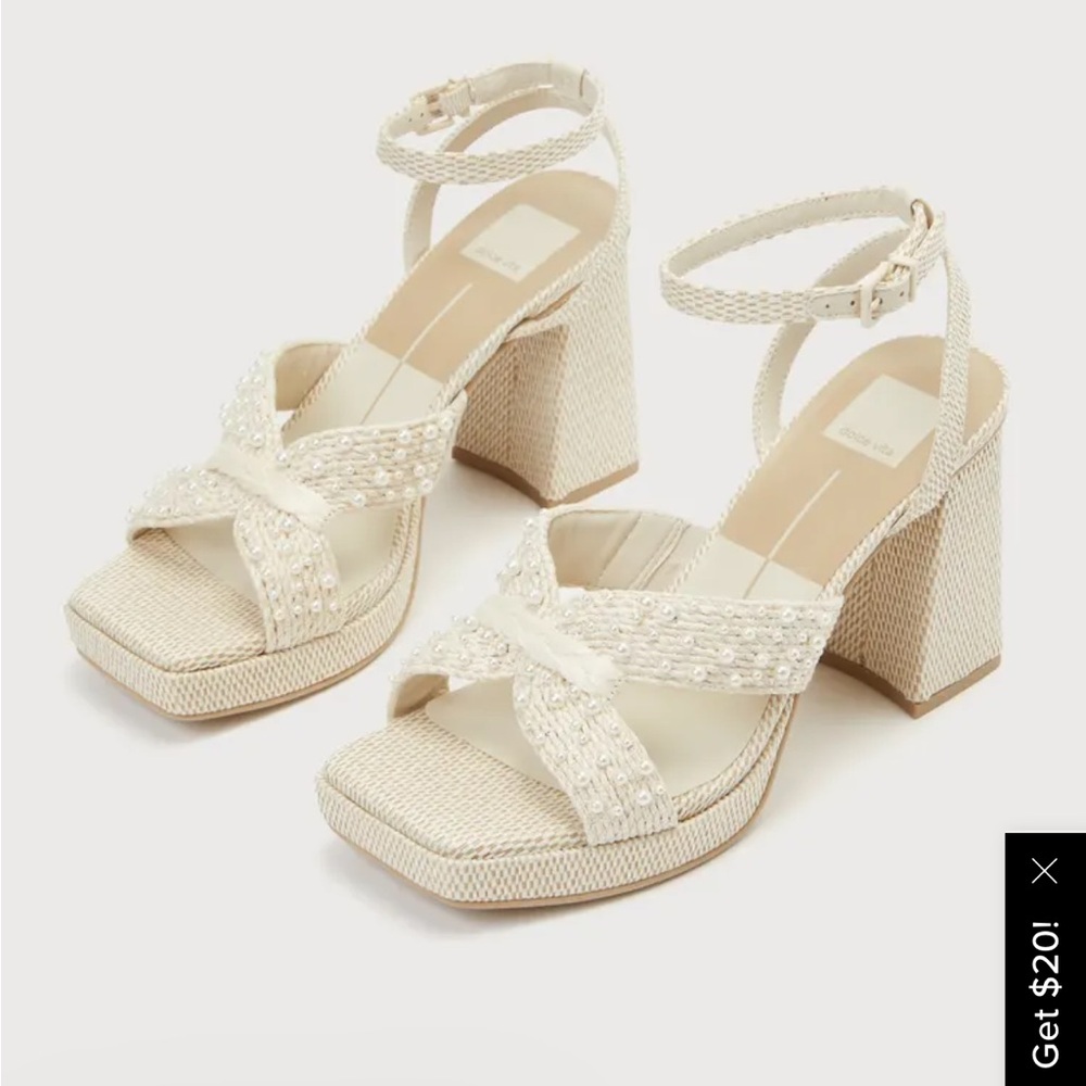 Aries vanilla pearl heels